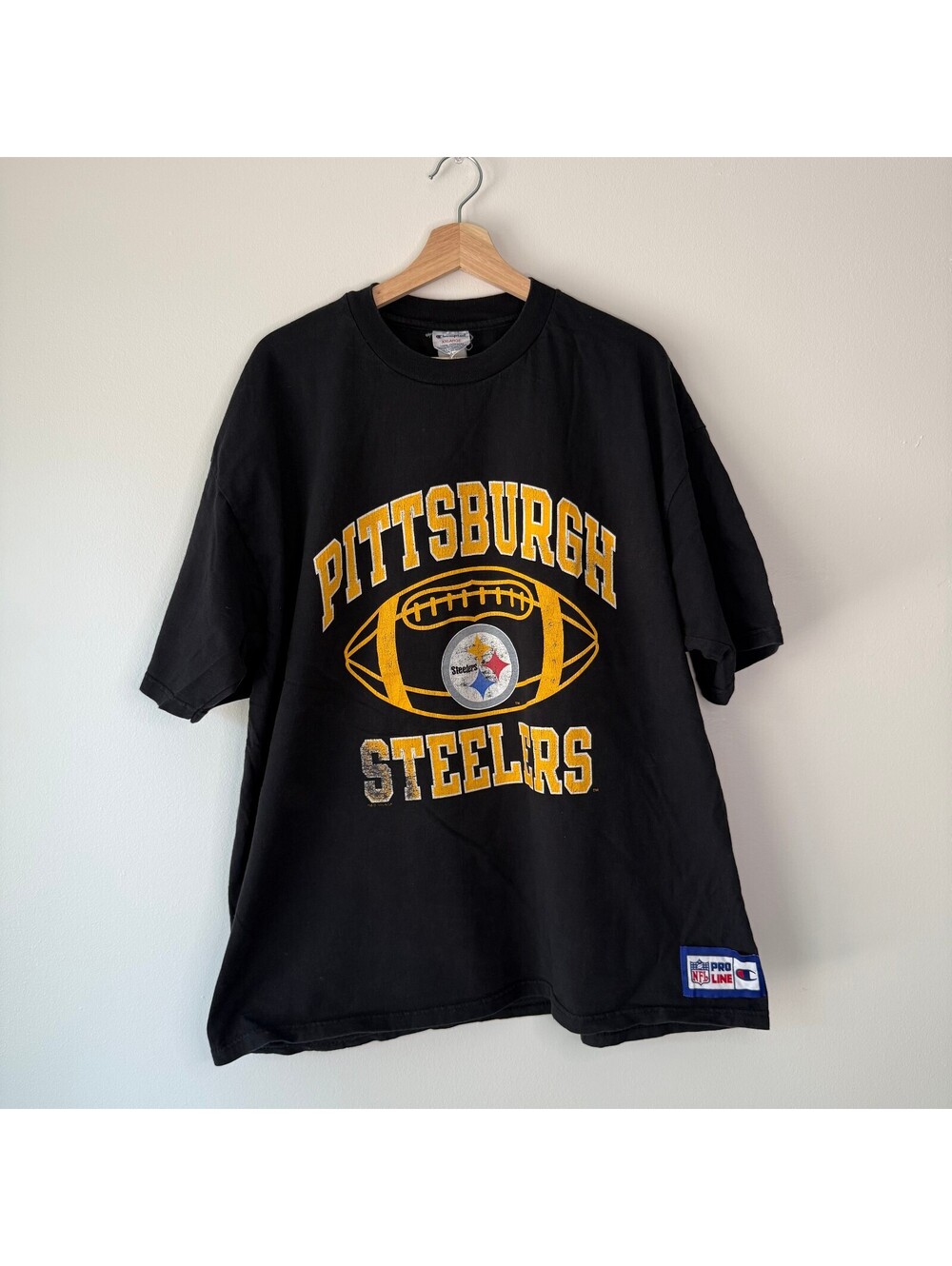 Vintage 90s NFL Pittsburgh Steelers Champion Pro Graphic T-Shirt Size XXL